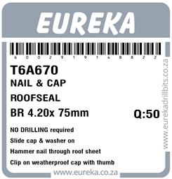 T6A670 - Roof Nail & Cap -T6A670_Label_T
